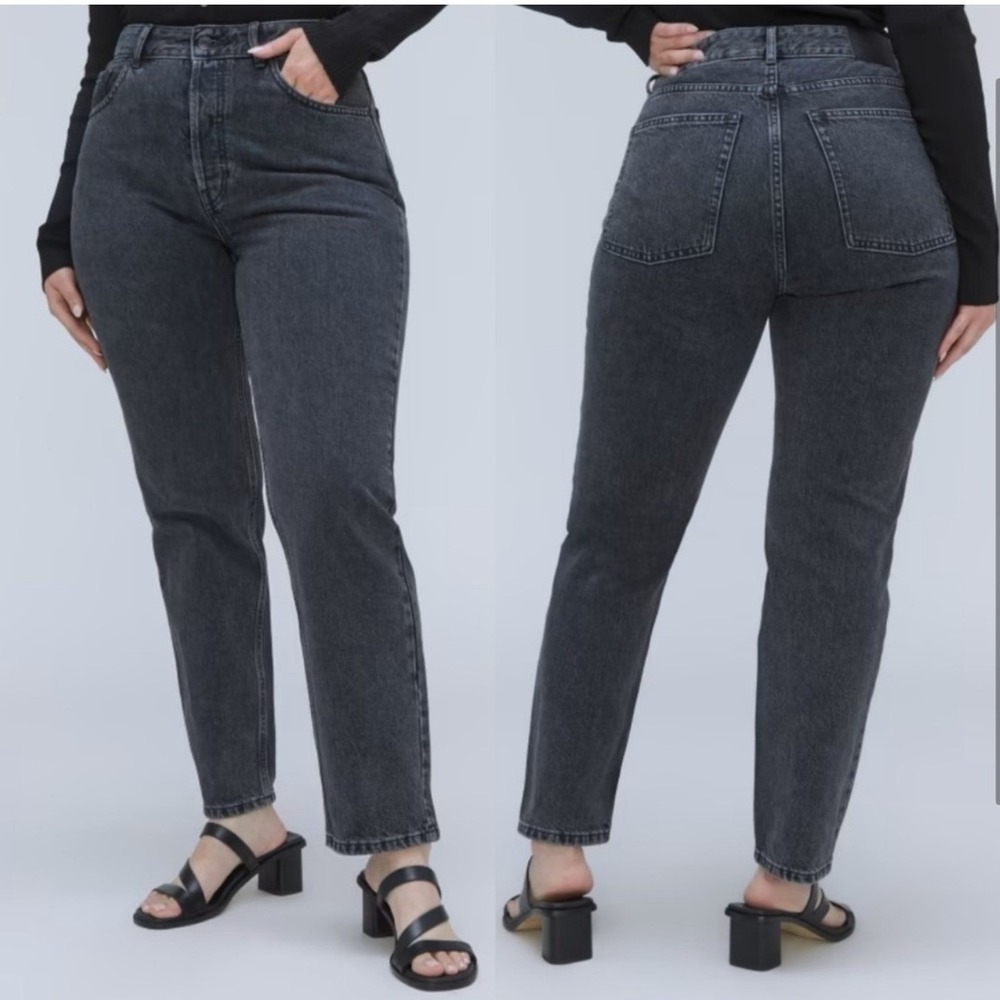 Everlane The Curvy '90s‎ Straight Cheeky Cropped Organic Cotton Black Jeans - 27